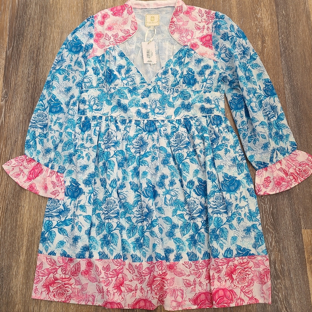 Simply Southern Rose Print Mini Dress NWT Multiple Size L